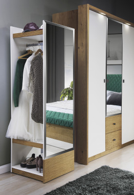 Design Schlafzimmer Schrank Kleiderschrank Moderne Schränke Holz 3trg. Spiegel