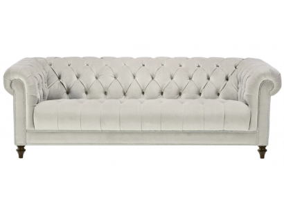 Silber Dreisitzer Stoff Design Couchen Polster Sofas Original Chesterfield Neu
