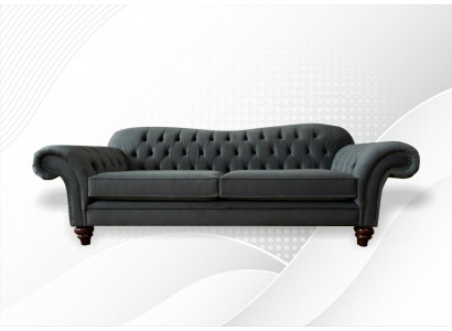 XXL Chesterfield Sofa 4 Sitzer Couch Polster Sitz Garnitur Leder Textil