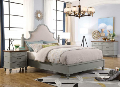 Schlafzimmer Set Bett 2x Nachttisch Konsole Betten Textil Doppel Hotel Polster