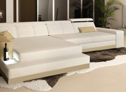 Ledersofa mit USB Wohnlandschaft Ecksofa Eck Garnitur Design Modern Sofa C4010B