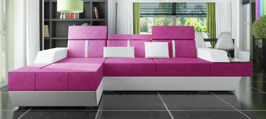 Stoffsofa Ecksofa Textilsofa Sofa + USB Textil Stoff Wohnlandschaft Polster Neu
