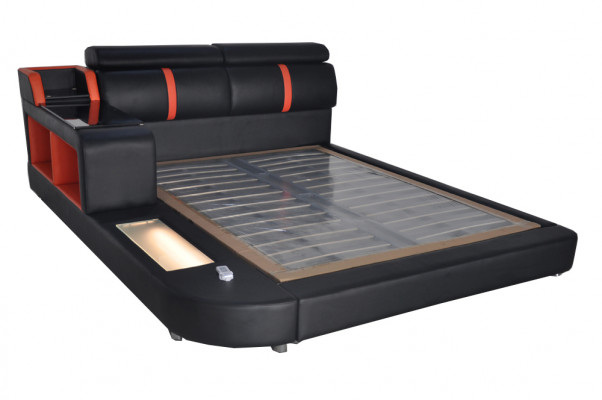 Design Luxus Bett Polster Ehe Hotel Betten mit USB Leder 140/160/180/200