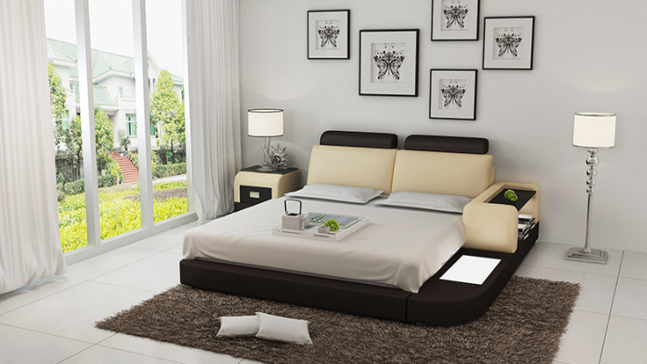Bett mit USB Polsterbett Luxusbett Doppelbett Ehebett Betten 140/160/180 cm