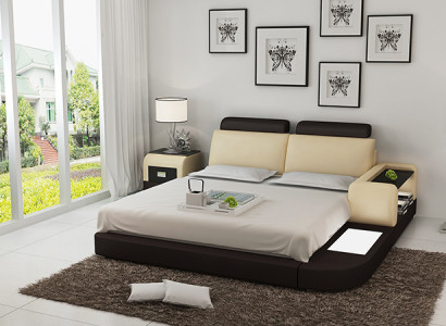 Bett mit USB Polsterbett Luxusbett Doppelbett Ehebett Betten 140/160/180 cm