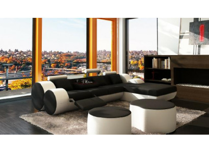 DESIGNER LEDERSOFA GARNITUR ECKCOUCH LEDER ECKSOFA WOHNLANDSCHAFT LEDERCOUCH