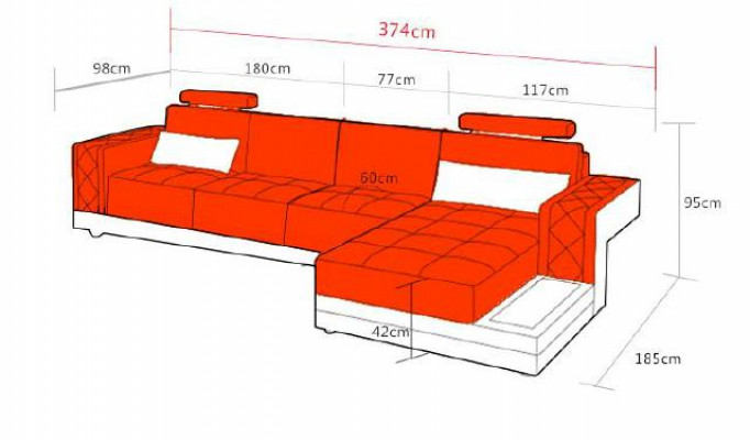 Ecksofa Ledersofa Big XXL U Form Wohnlandschaft Sofa Couch Garnitur Neu H2211B