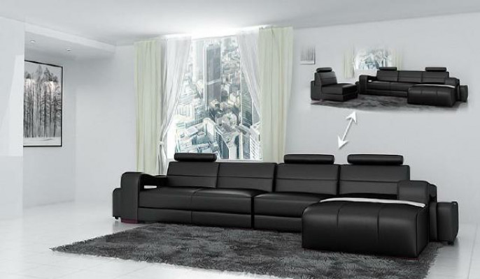 LEDERSOFA ECKSOFA COUCH DESIGNER PISA WOHNLANDSCHAFT COUCH SOFA L FORM BETA NEU