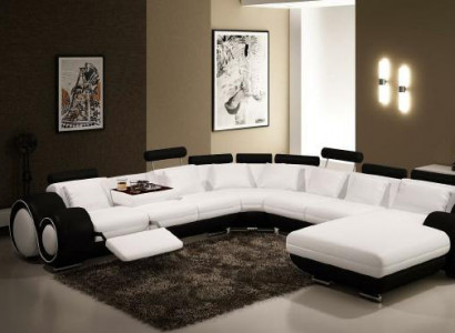 Leder Sofa Mit USB Couch XXL Wohnlandschaft Ledercouch Big Sofa Ecksofa