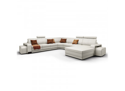 Ledersofa Couch Wohnlandschaft Ecksofa Eck Garnitur Design Modern Sofa