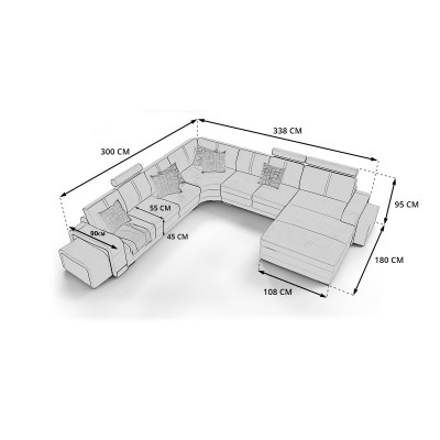 Ledersofa Couch Wohnlandschaft Ecksofa Eck Garnitur Design Modern Sofa