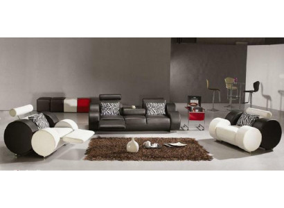LEDERSOFA LEDER COUCH GARNITUR 3+2+1 SITZER POLSTERGARNITUR DESIGNER SOFA NEU
