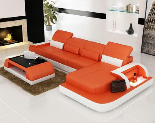 Wohnlandschaft Ecksofa Sofa Couch Ecksofa Polster Eck Garnitur Leder Couchen