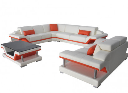 Leder Eck Sofa Garnitur Sofas Couchen Polster Wohnlandschaft Luxus Ecke