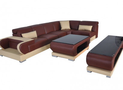 Leder Eck Sofa Couch Garnitur Sofas Couchen Polster Wohnlandschaft