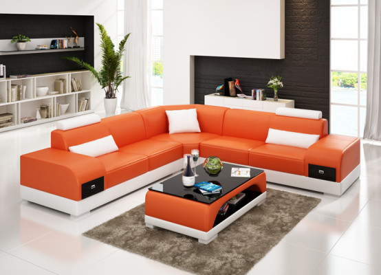 Ledersofa Couch Wohnlandschaft Ecksofa Eck Sofa Modern Design Garnitur