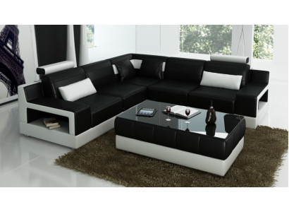 Ledersofa Couch Wohnlandschaft Sofa Ecksofa Eck Garnitur Design Modern