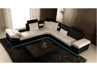 Ledersofa Sofa Couch Wohnlandschaft Ecksofa Garnitur Design Modern Sofa K5014B
