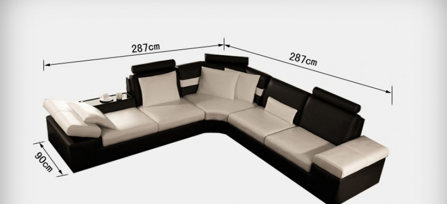 Ledersofa Sofa Couch Wohnlandschaft Ecksofa Garnitur Design Modern Sofa K5014B