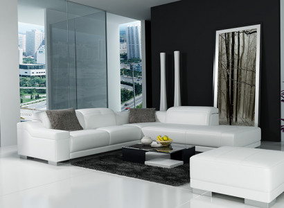 Ledersofa Sofa Couch Wohnlandschaft Ecksofa Eck Garnitur Design Modern L K5002C