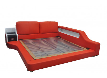 Doppel Luxus Design Leder Bett Polster Betten Moderne Hotel Multifunktion