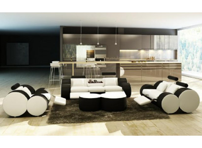 LEDER SOFA 3/2/1 SITZER RELAX COUCH SOFAGARNITUR COUCHGARNITUR POLSTERGARNITUR