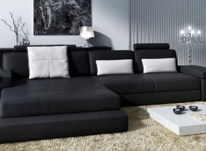 Ledersofa Sofa Couch Polster Eck Garnitur L Form Sitzecke Bellini Textil Stoff