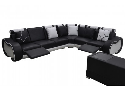 Ecke Leder Modern XXL Couch Wohnlandschaft Ledersofa Sofa L-Form C4030