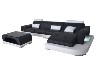 Leder Eck Sofa Couch Wohnlandschaft Luxus Garnitur Ecke Sofas Couchen