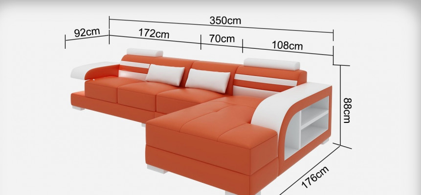 Ledersofa Couch Wohnlandschaft Ecksofa Eck Garnitur Design Modern Sofa G8033C