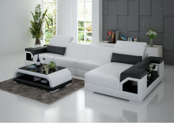 Ledersofa Modern Couch Wohnlandschaft Dekor Eck Ecksofa Design Garnitur