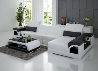 Ledersofa Modern Couch Wohnlandschaft Dekor Eck Ecksofa Design Garnitur
