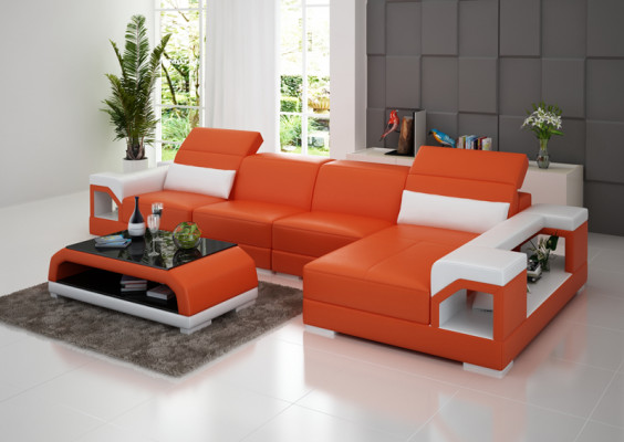 Ledersofa Modern Couch Wohnlandschaft Dekor Eck Ecksofa Design Garnitur