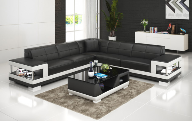 Ledersofa Couch Wohnlandschaft Eck Modern Sofa Ecksofa Design Garnitur
