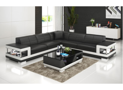 Ledersofa Couch Wohnlandschaft Eck Modern Sofa Ecksofa Design Garnitur