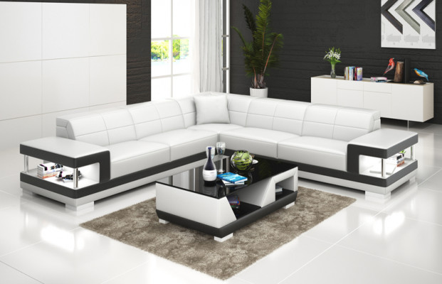 Ledersofa Couch Wohnlandschaft Eck Modern Sofa Ecksofa Design Garnitur