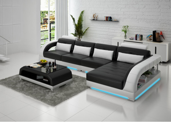 Ledersofa Couch Wohnlandschaft Eck Modern Ecksofa Design Sofa Garnitur