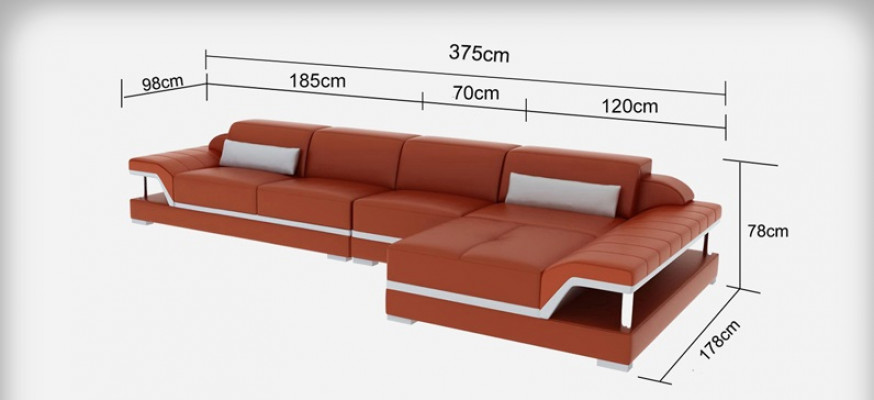 Design Ledersofa Sofa Couch Polster Eckgarnitur Sitzgarnitur Leder Couchen 8004C 