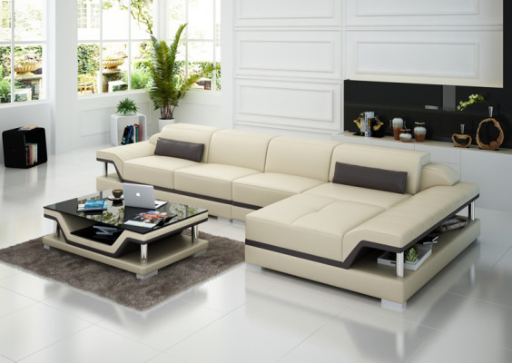 Design Ledersofa Sofa Couch Polster Eckgarnitur Sitzgarnitur Leder Couchen 8004C 