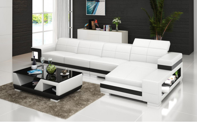 Sofa Ledersofa Couch Wohnlandschaft Eck Modern Ecksofa Design Garnitur