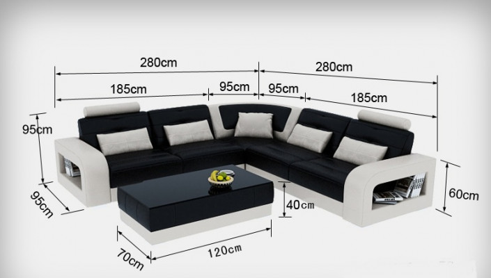 Ledersofa Couch Wohnlandschaft Ecksofa Eck Garnitur Design Modern Sofa L6008B