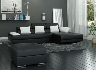 Wohnlandschaft Polster Ecke Eck Sofa Couch Garnitur Landschaft Leder - 2719C Neu