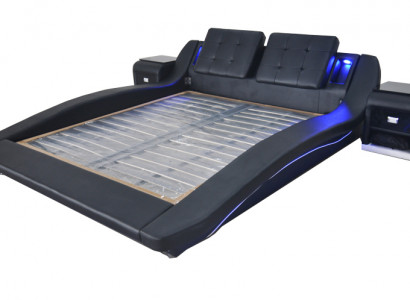 Luxus Leder Design Betten Doppel Bett mit USB Ehe Exclusiv 180x200 cm