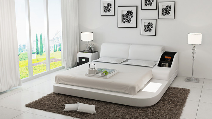Polster Design Luxus Bett Betten Leder Schlafzimmer 140/160/180 LB8815