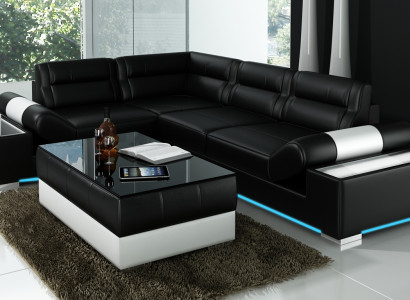 Ledersofa Dekor Sofa Couch Wohnlandschaft Ecksofa Garnitur Design Modern