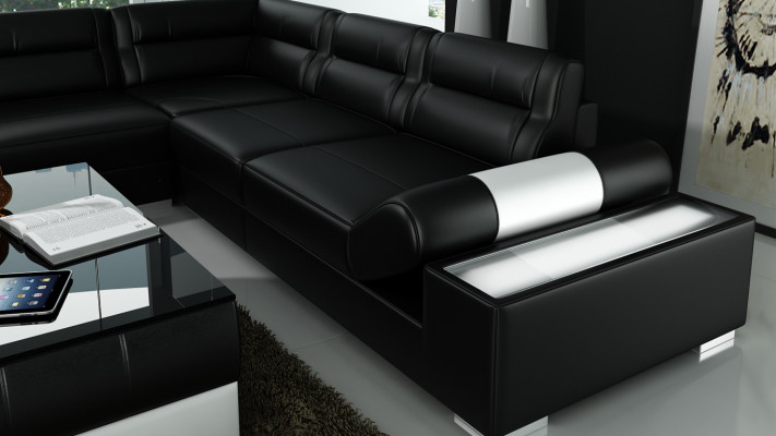 Ledersofa Dekor Sofa Couch Wohnlandschaft Ecksofa Garnitur Design Modern