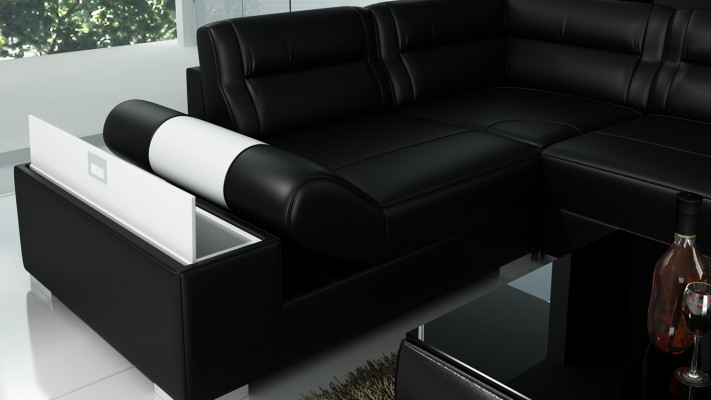 Ledersofa Dekor Sofa Couch Wohnlandschaft Ecksofa Garnitur Design Modern