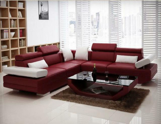 Wohnlandschaft Polster Ecke Eck Sofa Couch Garnitur Landschaft Leder - AlfredB