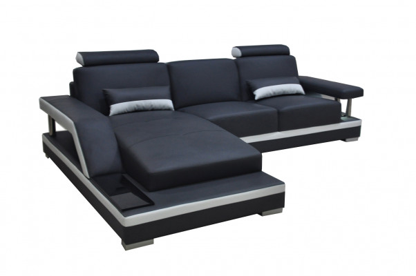 Ledersofa Wohnlandschaft Eck Garnitur Design Modern Sofa L-Form