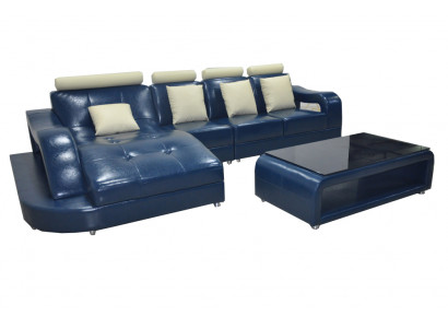 Ledersofa Couch Wohnlandschaft Eck Garnitur Design Modern Sofa L-Form